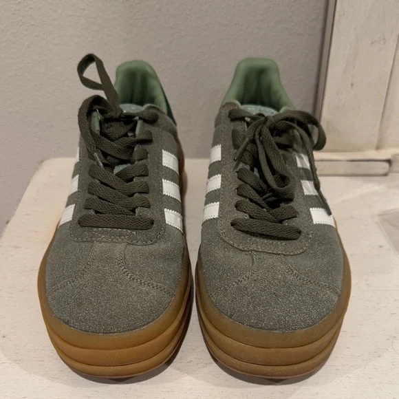 adidas Gazelle Green and White Sneakers - Picture 2 of 4